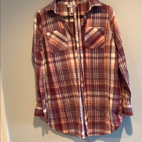 Tops - Plaid purple shirt